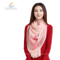 LINGSHANG wholesale high quality crinkle silk muti-color chiffon flower scarf